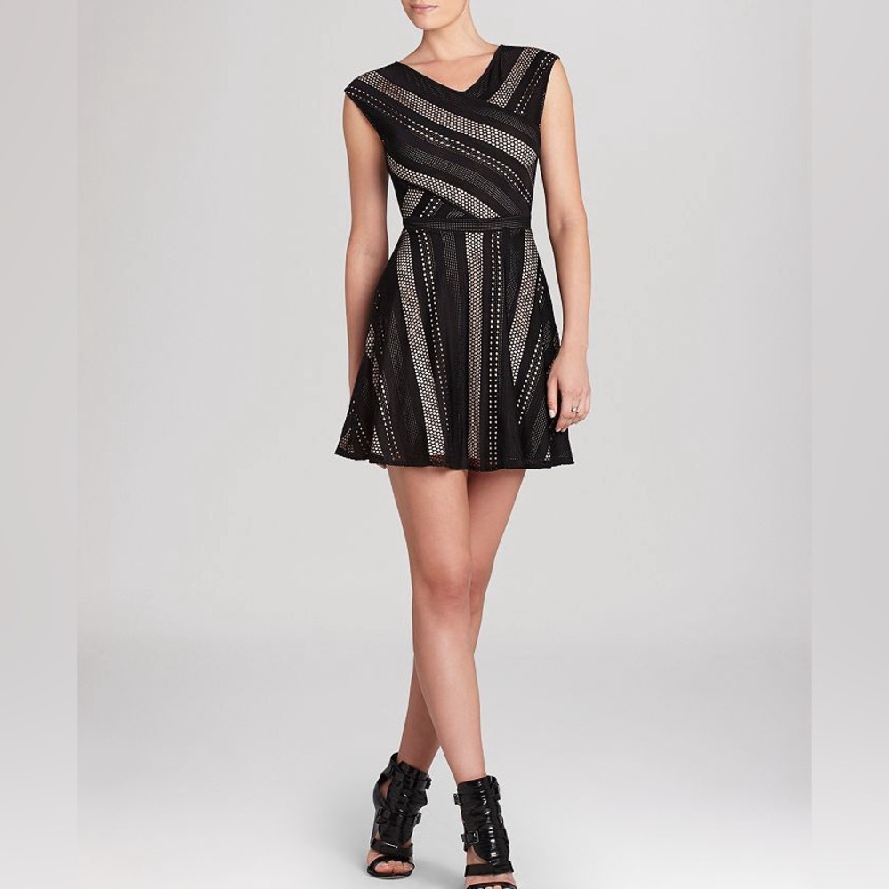 BCBG Maxazria Black & Nude Jasmyn Dress